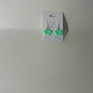 green cloud handmade earrings